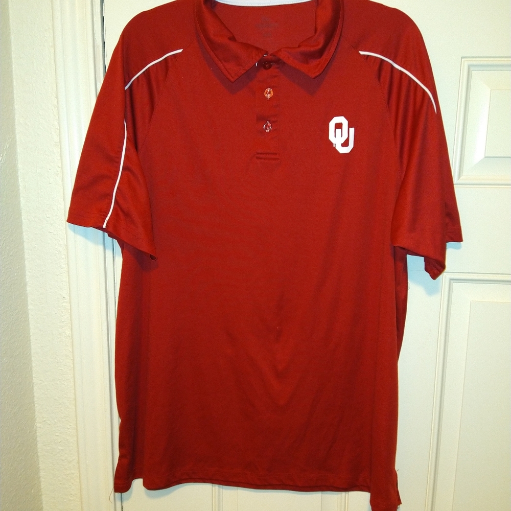Colosseum Oklahoma Sooners NCAA Short Sleeve Polo Shirt Men's sz XL.